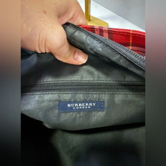 Burberry Red and Black Plaid Tote - Picture 6 of 11